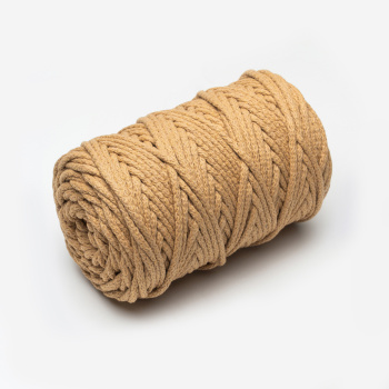Хлопковый Шнур для вязания Ш-ХЛ5 059 Золотисто-бежевый, 5 мм/100 м, хлопок