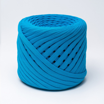 Трикотажная пряжа Hobyt ТП 048 Морская волна, первичная, изнаночная, 100% хлопок, 100 м, 330 г, 7-9 мм