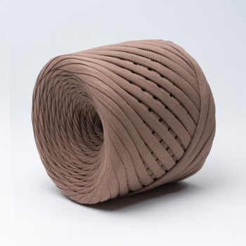 Трикотажная пряжа Hobyt ТП 161 Какао, первичная, изнаночная, 100% хлопок, 100 м, 7-9 мм