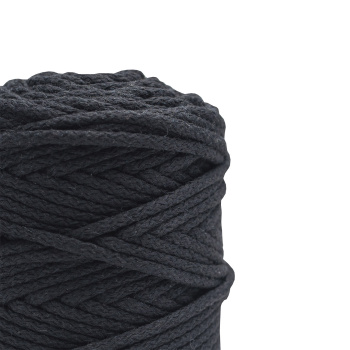 Хлопковый Шнур для вязания Ш-ХЛ5 004 Чёрный, 5 мм/100 м, хлопок