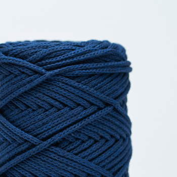 Хлопковый Шнур для вязания Ш-ХЛ3_088 Тёмно-синий Змм/100м, хлопок