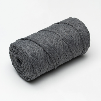 Хлопковый Шнур для вязания ШХ_22 Темно-серый, 4мм/100м, хлопок