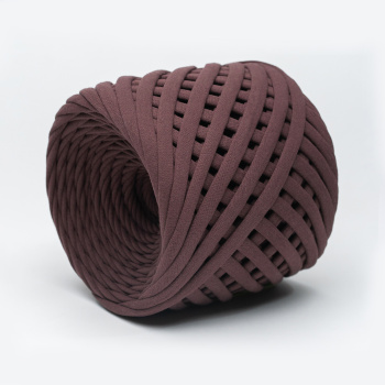 Трикотажная пряжа Hobyt ТП 105 Молочный Шоколад, первичная, изнаночная, 100% хлопок, 100 м, 7-9 мм