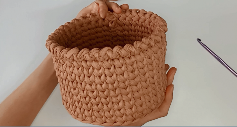 Способ обвязки края корзинки