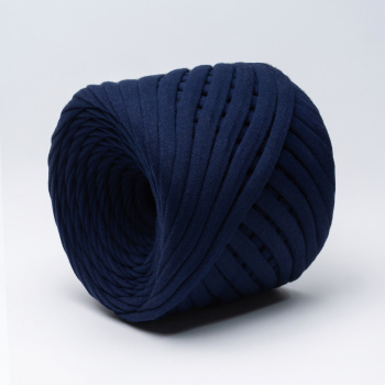 Трикотажная пряжа Hobyt ТП 122 Ночной синий, первичная, изнаночная, 100% хлопок, 100 м, 7-9 мм