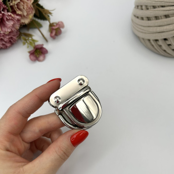 Портфельный замок 881, 43х42 мм, серебро