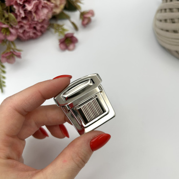 Портфельный замок 884_1, 35х38 мм, серебро