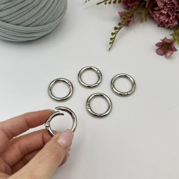 821-2 Карабин кольцо, серебро, d 20х28 мм, толщина 4 мм