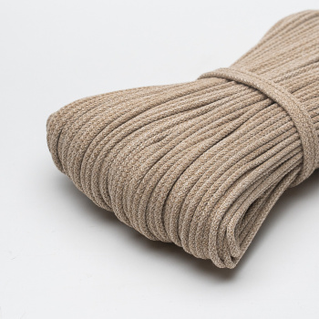 Хлопковый шнур для шитья с сердечником  5 мм/100 м, цвет Бежевый меланж