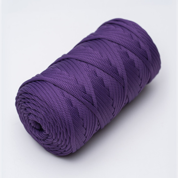 Полиэфирный плоский шнур для вязания  Виноградное вино 5 мм/100м