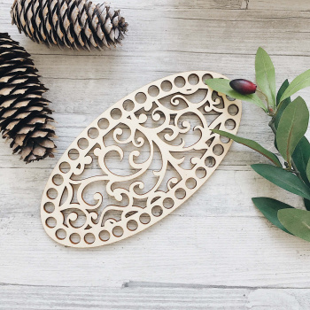 1004-31 Овальная крышка/дно "Резное" 26х13 см