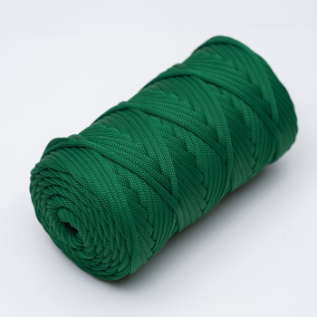 Полиэфирный плоский шнур для вязания  Тёмно-зеленый 5 мм/100м