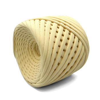 Трикотажная пряжа Hobyt ТП 091 Топлёное молоко, первичная, изнаночная, 100% хлопок, 100 м, 7-9 мм