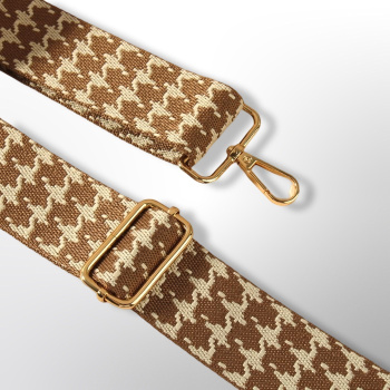 Ремень для сумки «Светло-коричневая гусиная лапка»,  ПР-21