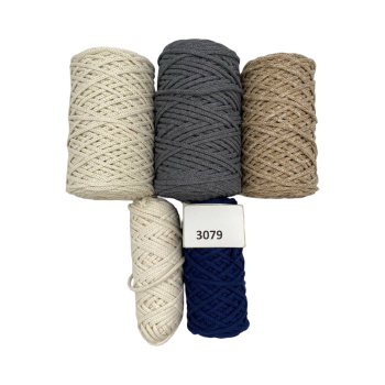 НШВ_3079 Набор хлопковых шнуров на вес 4 мм, 1 кг