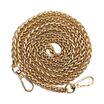 932-1 Цепь толщина 0,7 см, с карабинами 32х13 мм, длина 120 см, золото