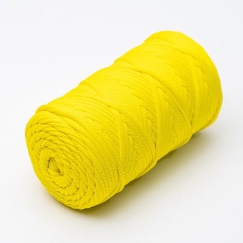 Полиэфирный плоский  шнур для вязания  Лимон 5 мм/100м