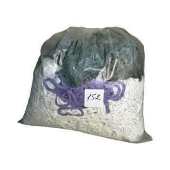 №152 Путанка, вторичная трикотажная  пряжа в мешке 5 кг ( белый,фиолетовый,хаки)