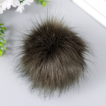 ПП_38 Помпон искусственный мех, 14 см, цвет оливка