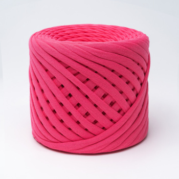 Трикотажная пряжа Hobyt ТП 124 Фламинго, первичная, изнаночная, 100% хлопок, 100 м, 7-9 мм