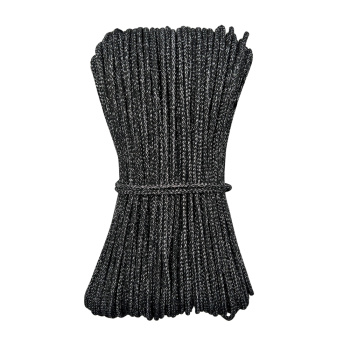 Хлопковый шнур с люрексом (серебро) для шитья с сердечником ШН_П72, 5 мм/30 м, цвет Чёрный
