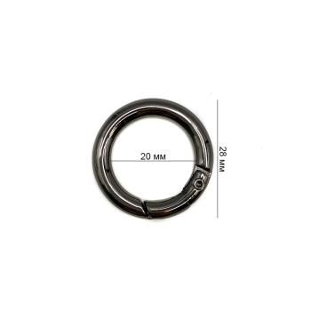 821-4 Карабин-кольцо никель, d(внутр)=20/28 мм, толщина 5 мм