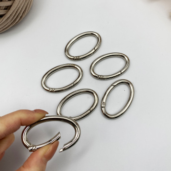 90 Овал-карабин, серебро, 48х2,9 см/38 х 5 мм