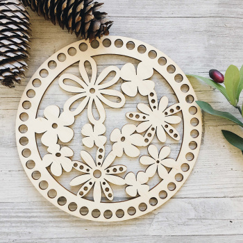 1040-20 Крышка/дно "Цветы" d=20 см