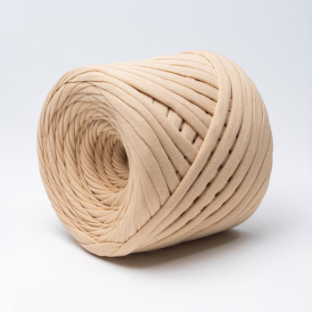 Трикотажная пряжа Hobyt ТП 135 Сгущёнка, первичная, изнаночная, 100% хлопок, 100 м, 7-9 мм