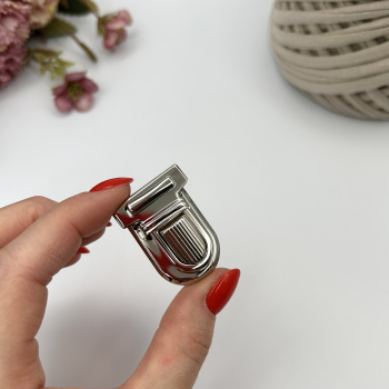 Портфельный замок 883_1, 23х35 мм, серебро