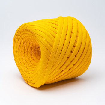 Трикотажная пряжа Hobyt ТП 093 Желток, первичная, изнаночная, 100% хлопок, 100 м, 7-9 мм