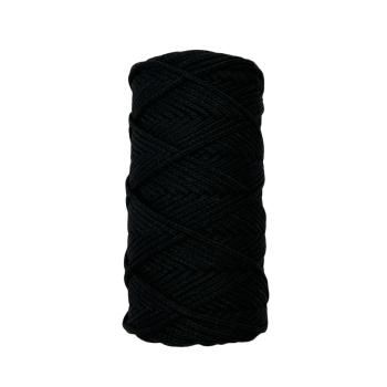 Хлопковый Шнур для вязания Ш-ХЛ3_002 Чёрный, Змм/100м, хлопок