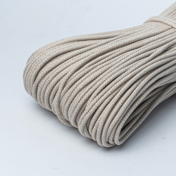 Хлопковый шнур для шитья с сердечником  5 мм/30 м, цвет Серо-бежевый