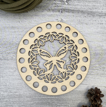 1068-12 Крышка/дно "Ажурная бабочка" d=12 см
