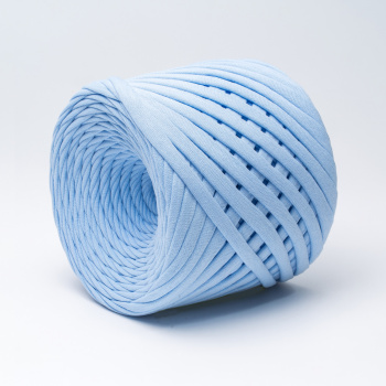 Трикотажная пряжа Hobyt ТП 041 Голубой, первичная, изнаночная, 100% хлопок, 100 м, 7-9 мм