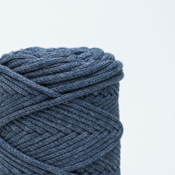 Хлопковый Шнур для вязания ШХ_19 Джинс тёмный, 4мм/100м, хлопок