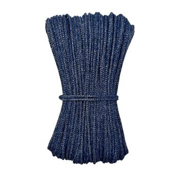 Хлопковый шнур с люрексом (серебро) для шитья с сердечником ШН_П76, 5 мм/30 м, цвет Тёмно-синий