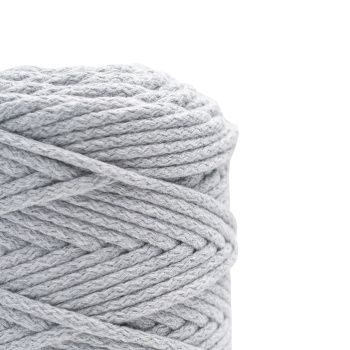 Хлопковый Шнур для вязания Ш-ХЛ5 021 Светло-серый, 5 мм/100 м, хлопок