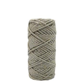 Хлопковый Шнур с люрексом (золото) для вязания Ш-ХЛР3_004-50, Змм/50 м, цвет Светло-серый