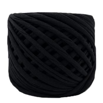 Трикотажная пряжа Hobyt Black-VSK2 Чёрная, вторичная, лицевая, 100% хлопок, 70 м, 220 г, 3-5 мм