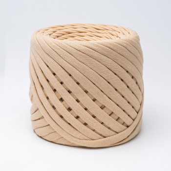 Трикотажная пряжа Hobyt ТП 135 Сгущёнка, первичная, изнаночная, 100% хлопок, 100 м, 7-9 мм