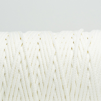 Полиэфирный Шнур с сердечником для вязания Ш-ПЭ5-01 Белый, 5мм/100 м 