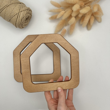 Деревянные ручки для сумки РД-23, пятиугольные, 160х160мм Орех