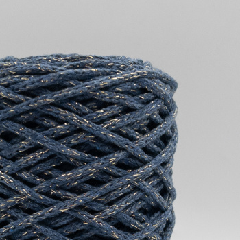 Хлопковый Шнур Джинс с золотым люрексом, Змм/100 м