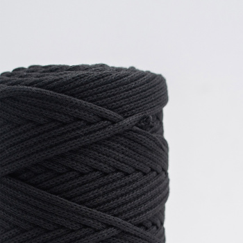 Хлопковый Шнур для вязания ШХ_32 Чёрный, 4мм/100м, хлопок