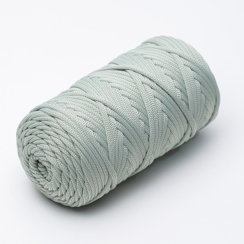 Полиэфирный плоский шнур для вязания  Пыльная мята 5 мм/100м