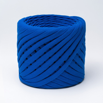 Трикотажная пряжа Hobyt ТП 176 Синий, первичная, изнаночная, 100% хлопок, 100 м, 7-9 мм