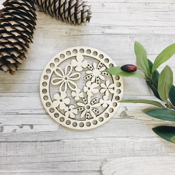 1040-10 Крышка/дно "Цветы" d=10 см