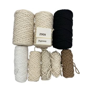 НШВ_2909 Набор хлопковых шнуров на вес 4 мм, 1 кг УЦЕНКА