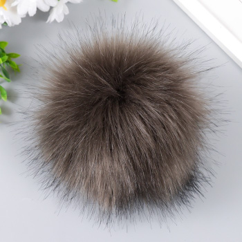 ПП_26 Помпон искусственный мех, 14 см, цвет болотный